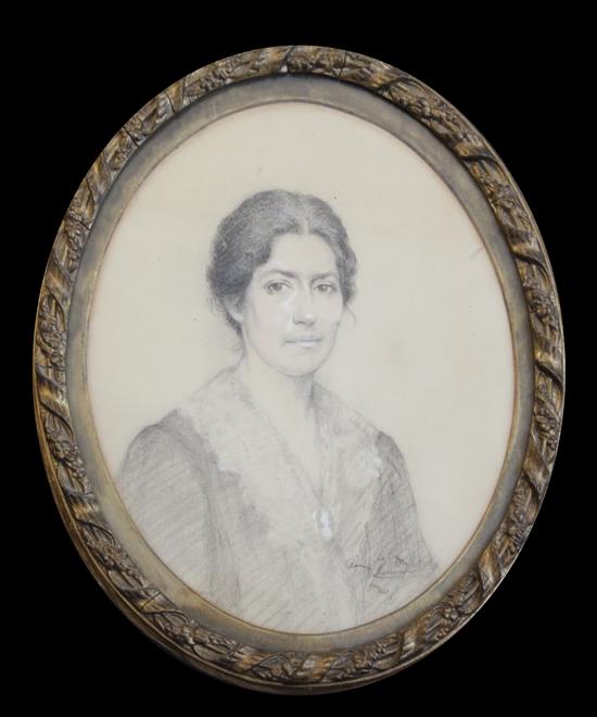 Amy Julia Drucker (1873-1951) Portrait of May Furniss 12.5 x 10.5in.